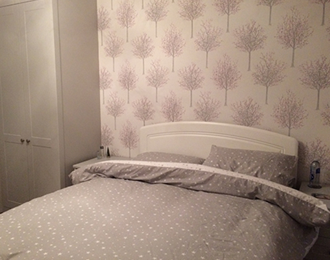 Lizzie Wells Decorating - Wallpapered Bedroom -Eastbourne, Sussex